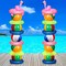 24 Pcs Beach Ball Party Kit 10 Pcs 16 Inch Beach Balls 12 Pcs Swimming Ring 2 Pcs Inflatable Flamingo Beach Ball Tower Rainbow Color Beach Balls for Summer Theme Party Decorations
